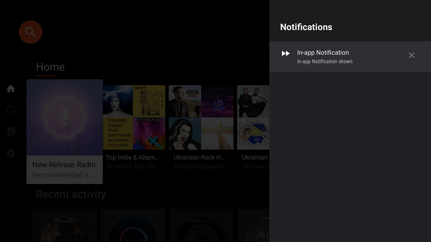 Android TV: application notifications on O+